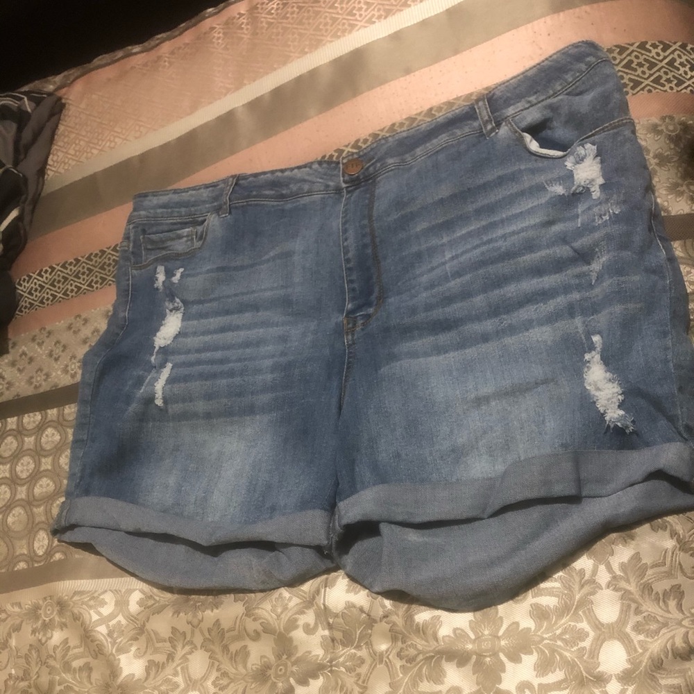 Plus size jean shorts